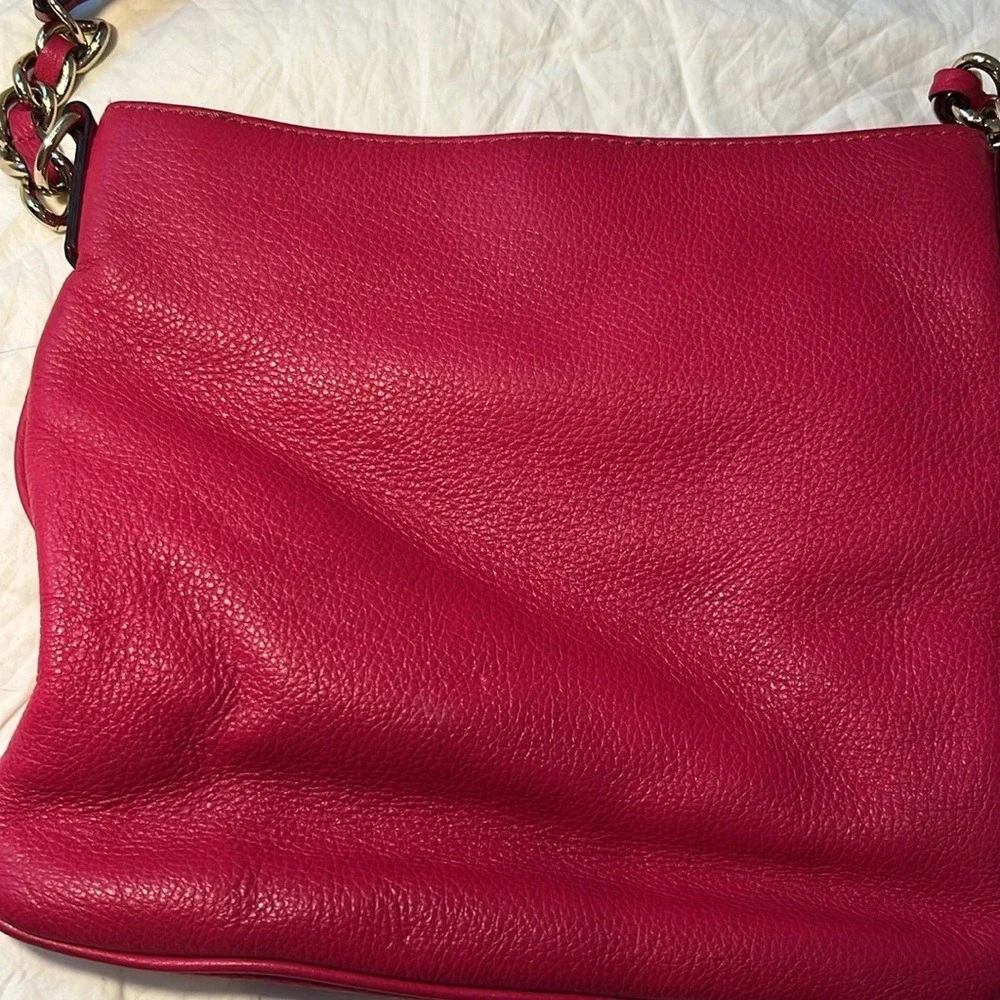 Kate Spade Magenta Leather‎ Y2K 2000s Shoulder Bag Crossbody Authentic Hot Pink